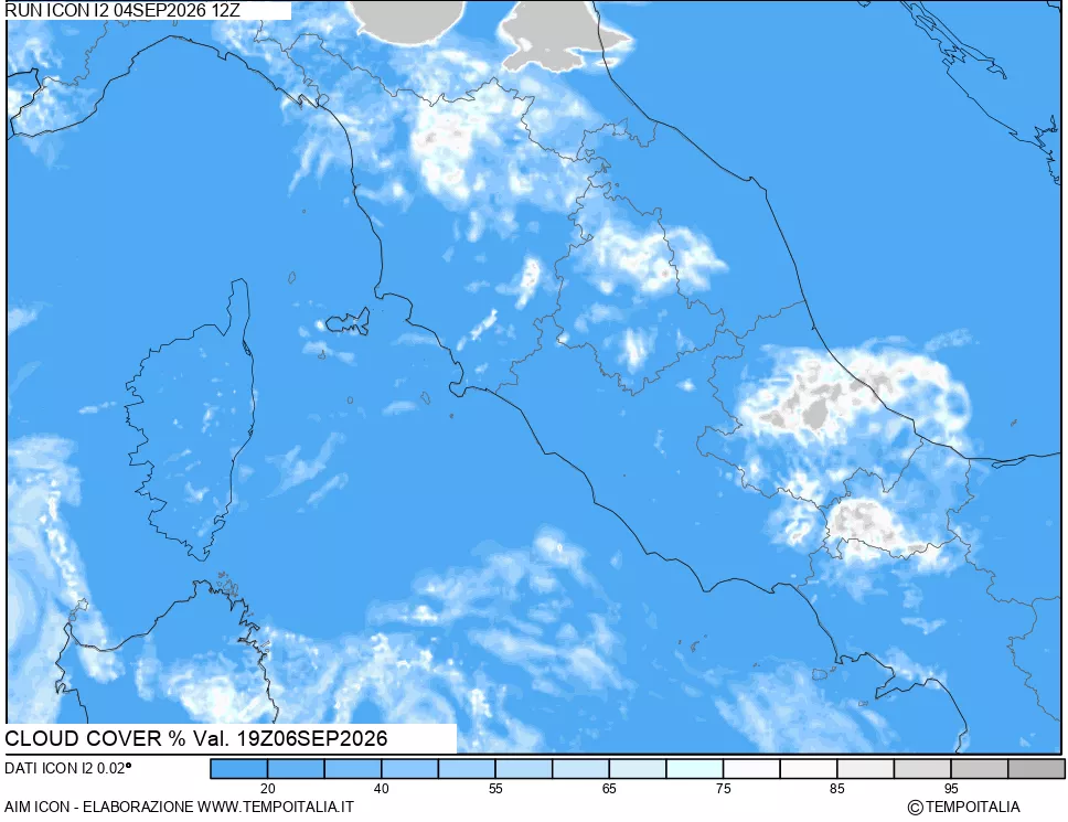 mappa Nuvolosit&agrave; totale