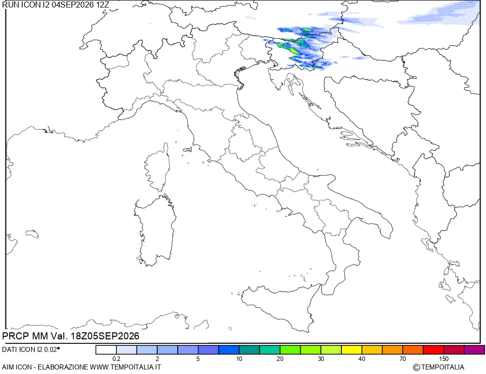 mappa Precipitazioni 24 ore precedenti