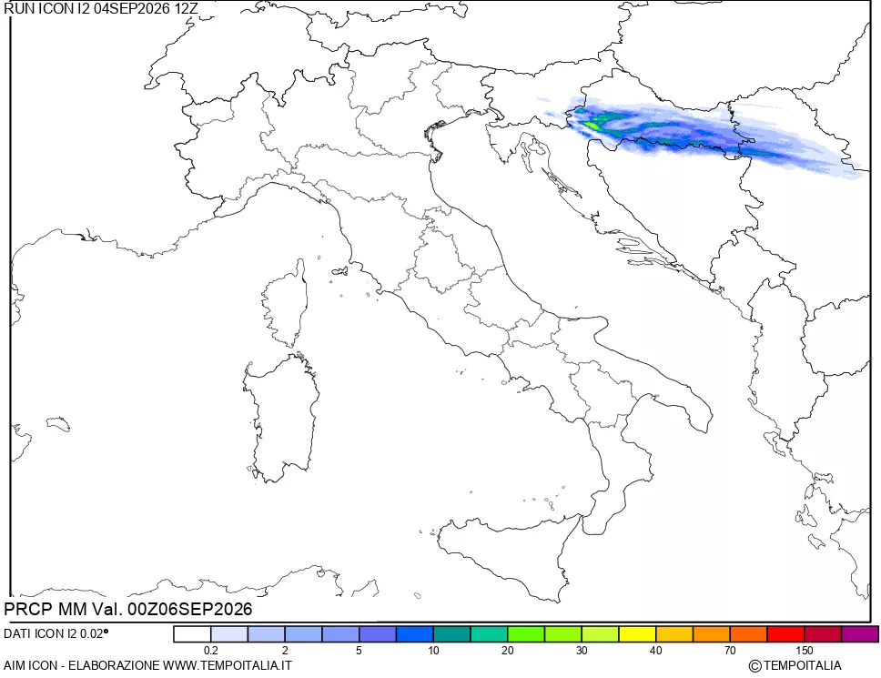 mappa Precipitazioni 24 ore precedenti