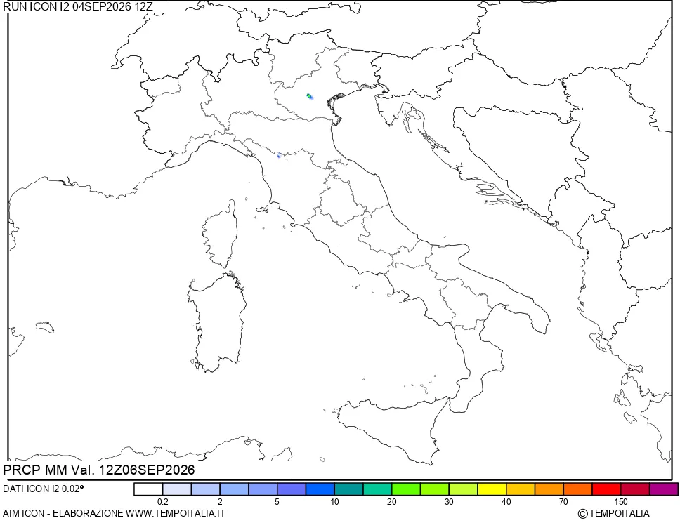 mappa Precipitazioni 24 ore precedenti