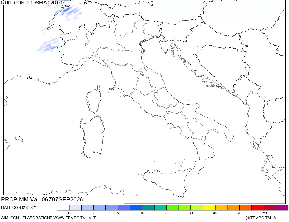 mappa Precipitazioni 24 ore precedenti