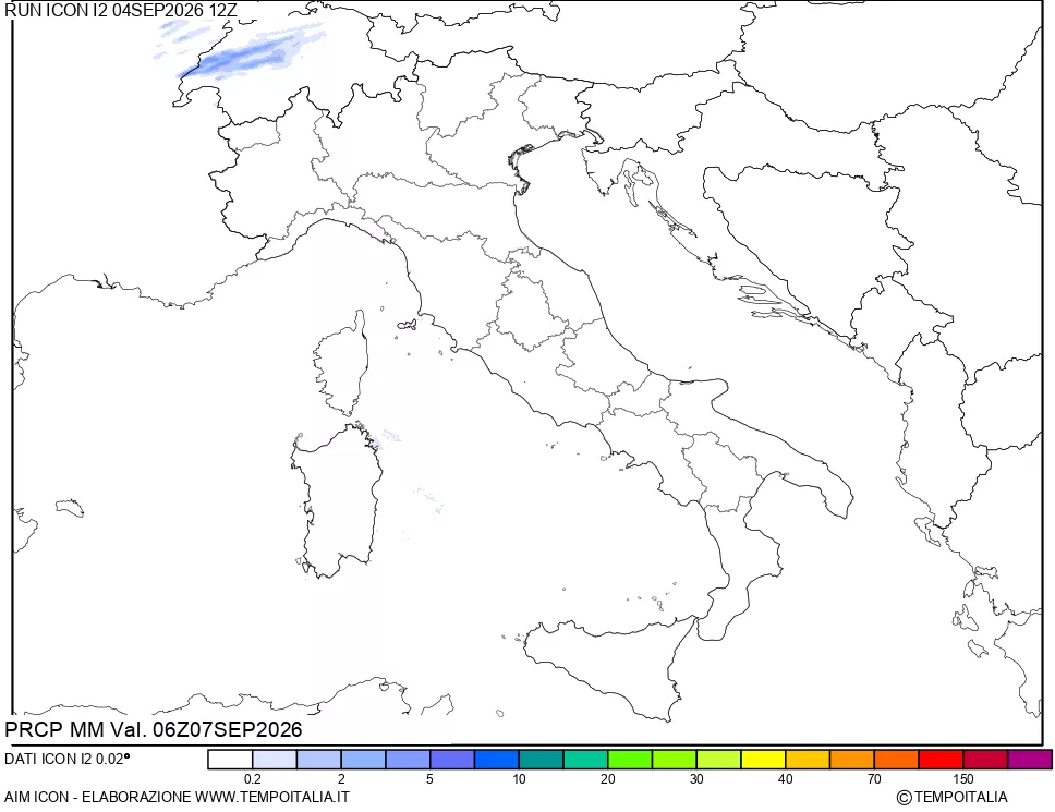 mappa Precipitazioni 24 ore precedenti
