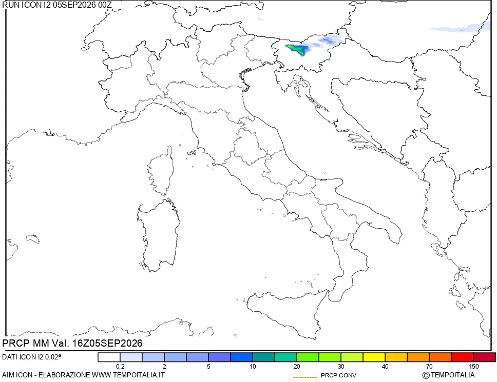 mappa Precipitazioni totali e convettive