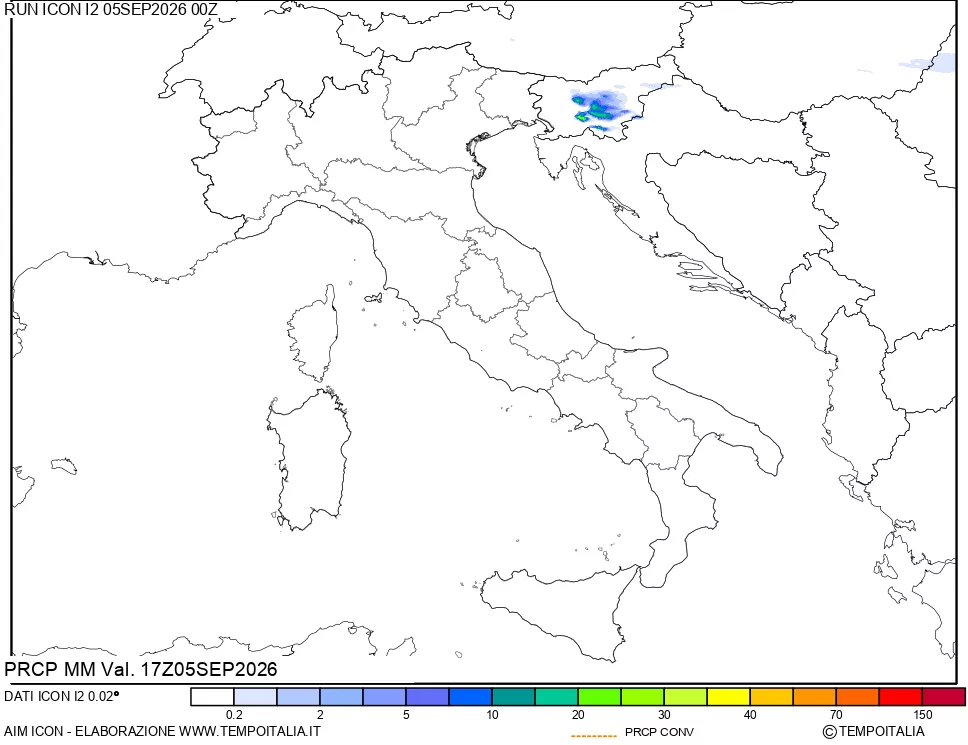 mappa Precipitazioni totali e convettive