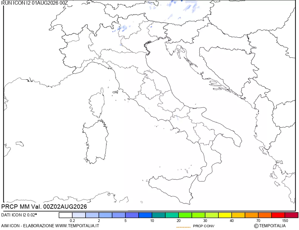 mappa Precipitazioni totali e convettive