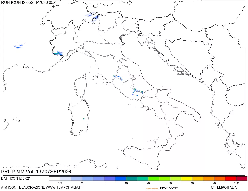 mappa Precipitazioni totali e convettive