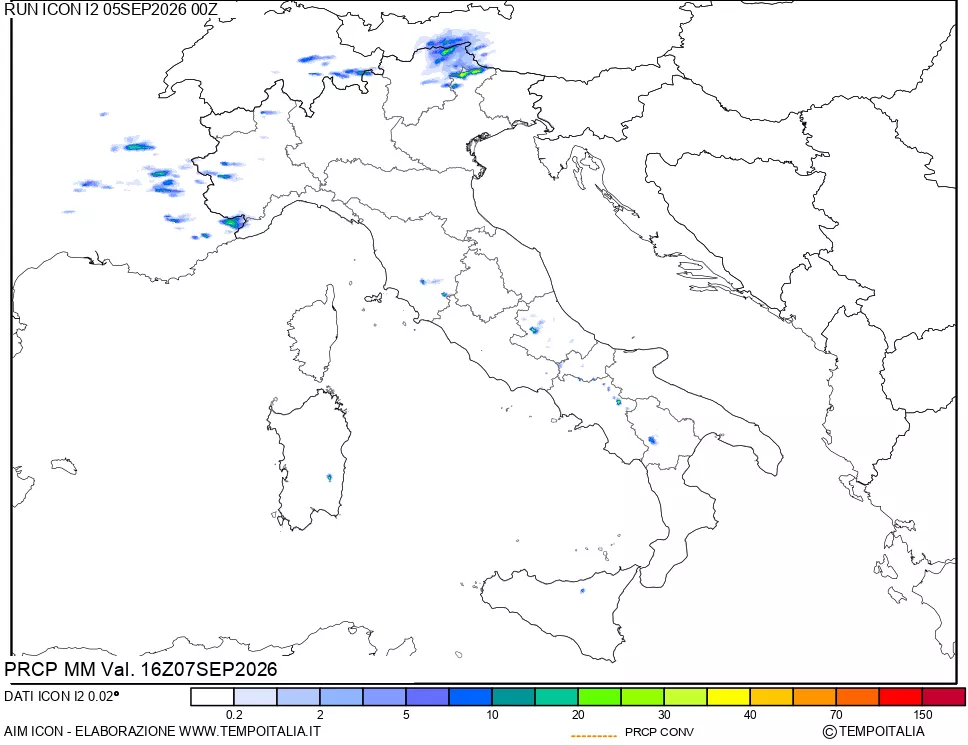 mappa Precipitazioni totali e convettive