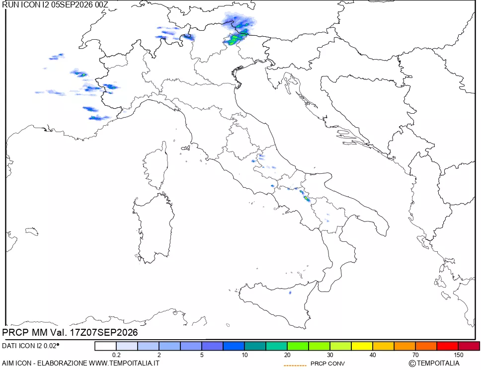 mappa Precipitazioni totali e convettive