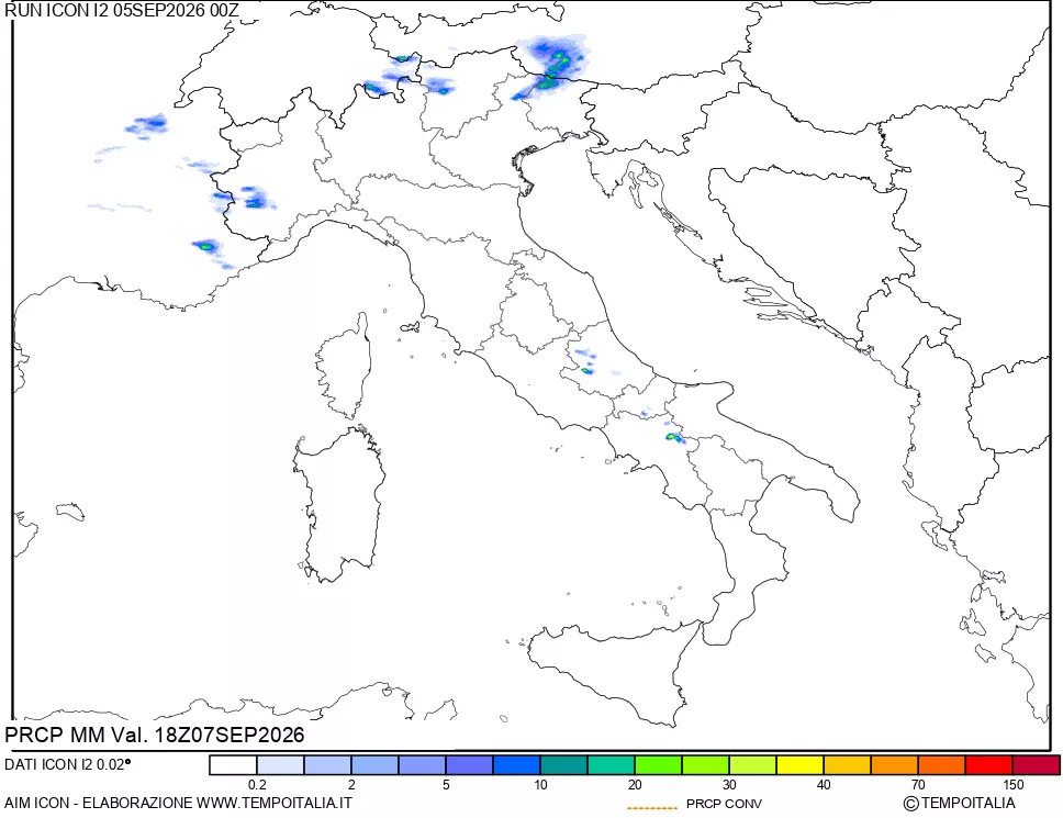 mappa Precipitazioni totali e convettive