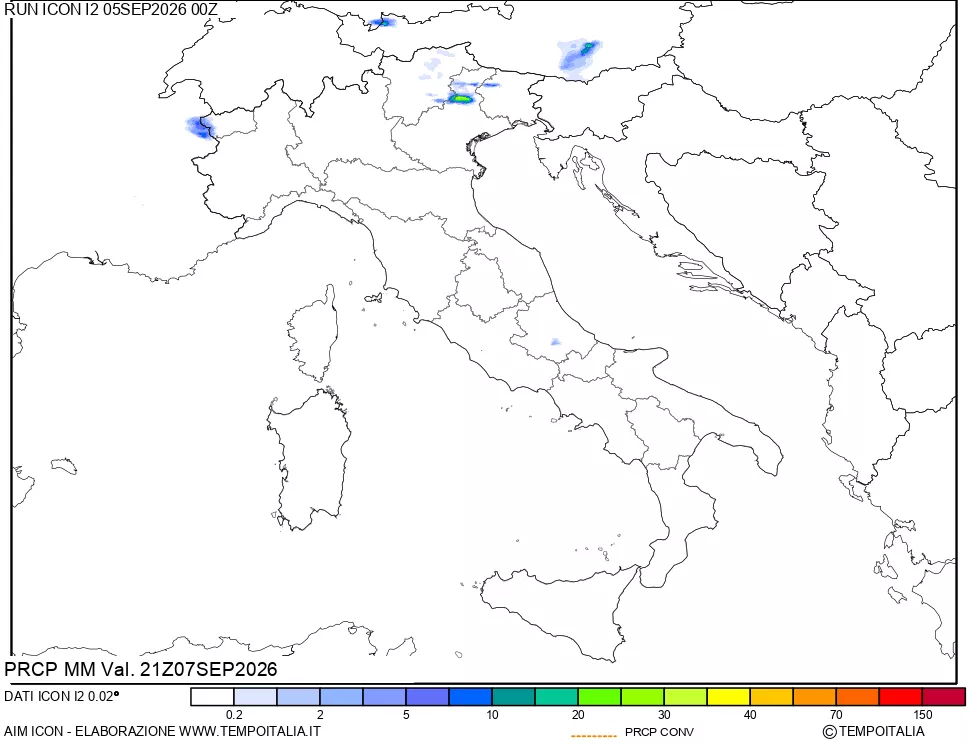 mappa Precipitazioni totali e convettive