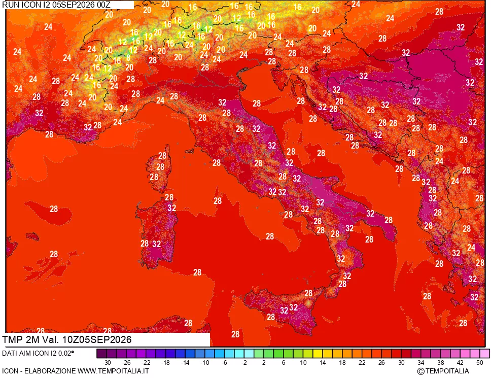 mappa Temp 2 metri
