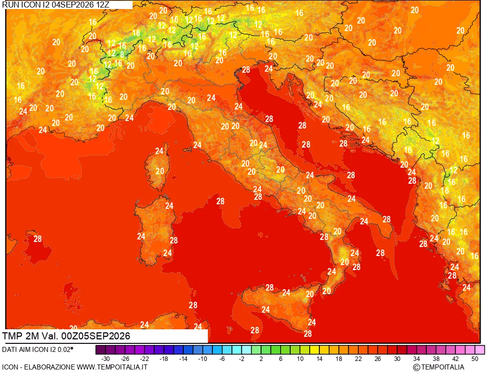 mappa Temp 2 metri