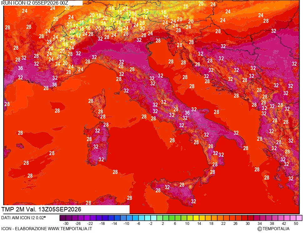 mappa Temp 2 metri
