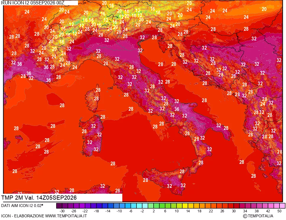 mappa Temp 2 metri