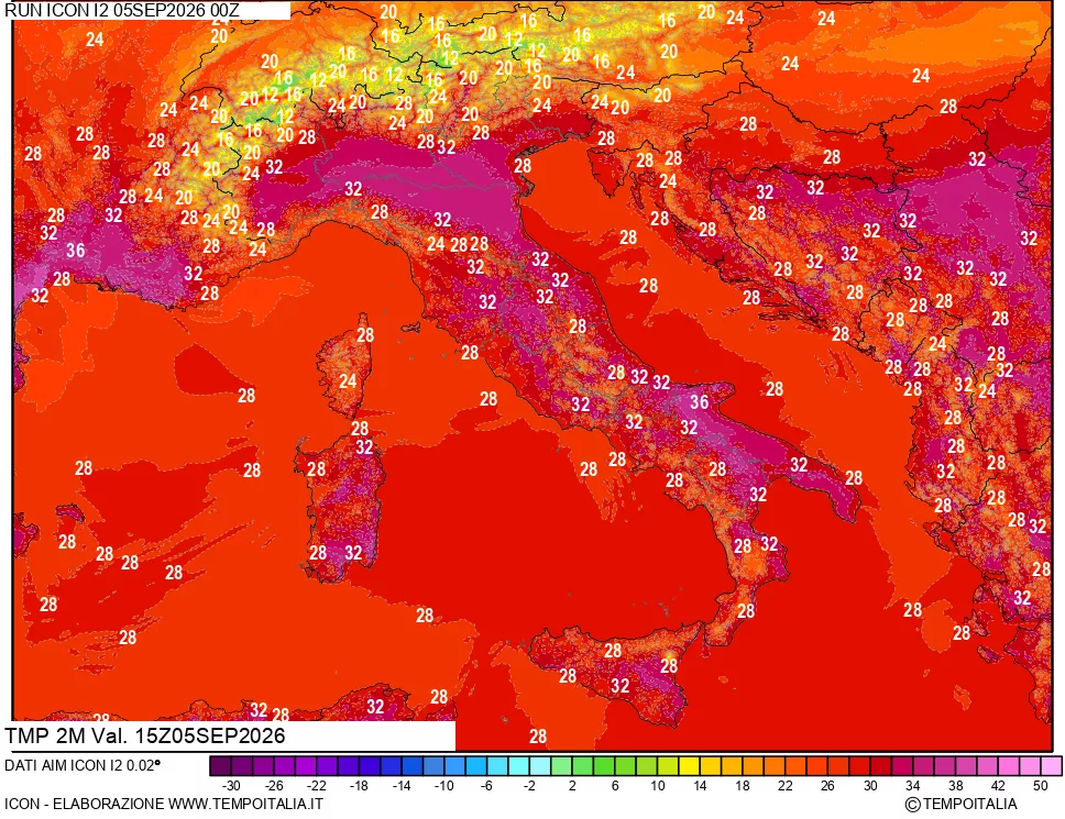 mappa Temp 2 metri