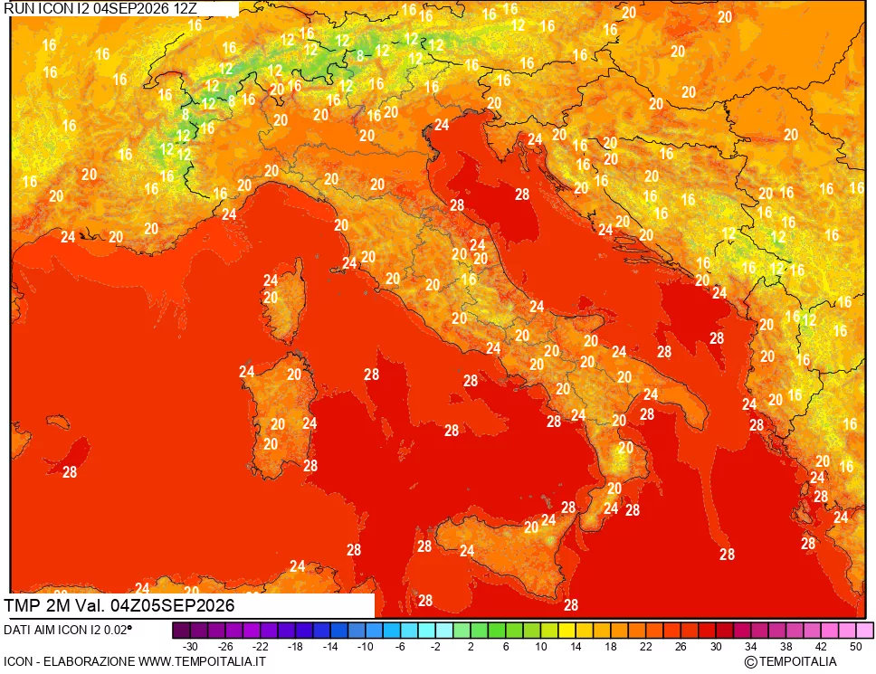 mappa Temp 2 metri