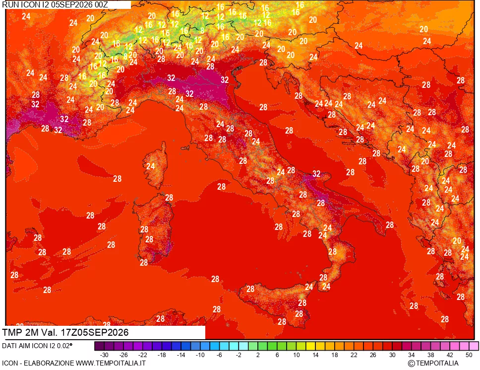 mappa Temp 2 metri