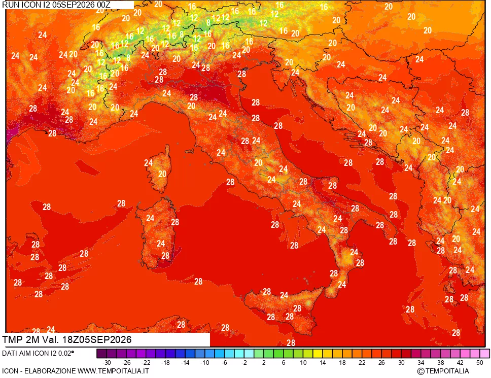 mappa Temp 2 metri