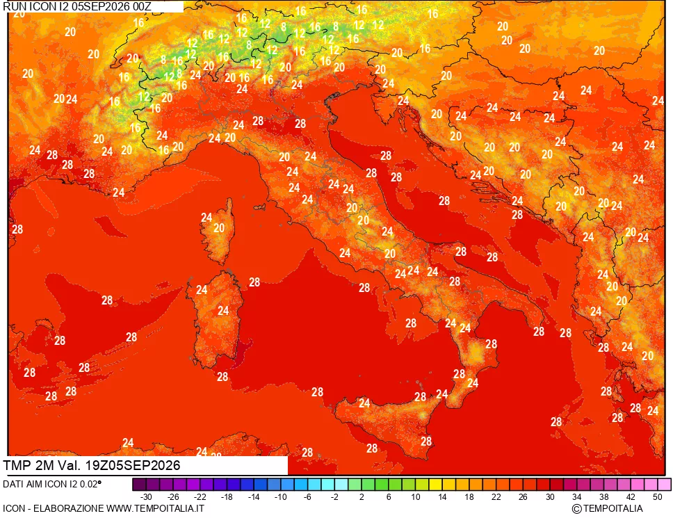 mappa Temp 2 metri