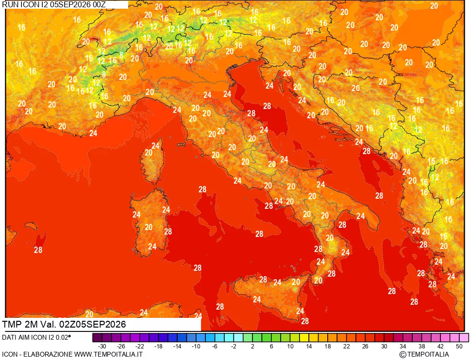mappa Temp 2 metri