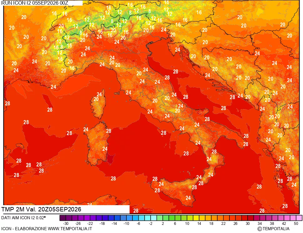 mappa Temp 2 metri