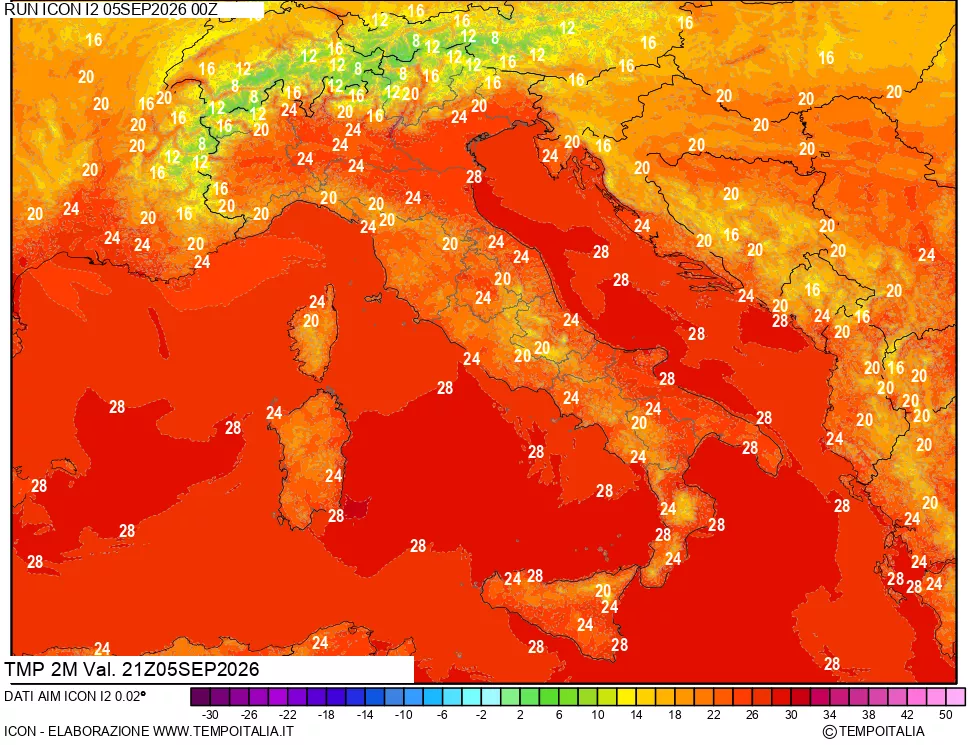mappa Temp 2 metri