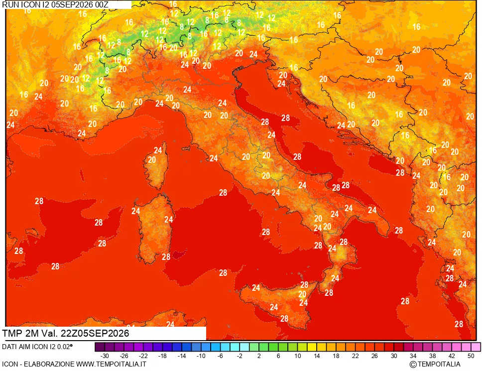 mappa Temp 2 metri