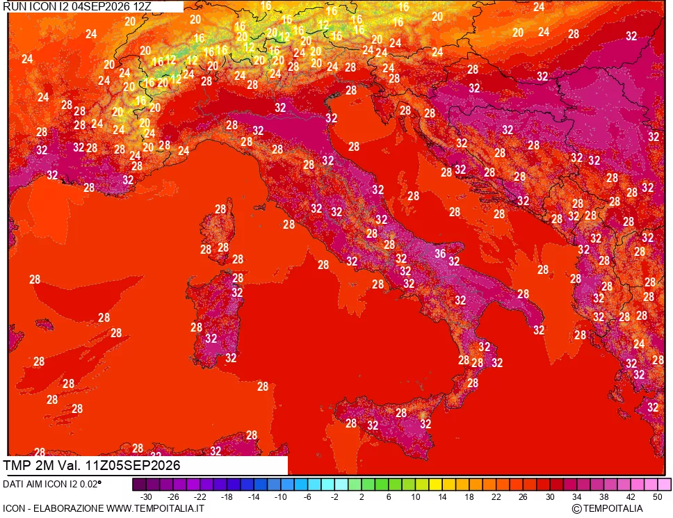 mappa Temp 2 metri