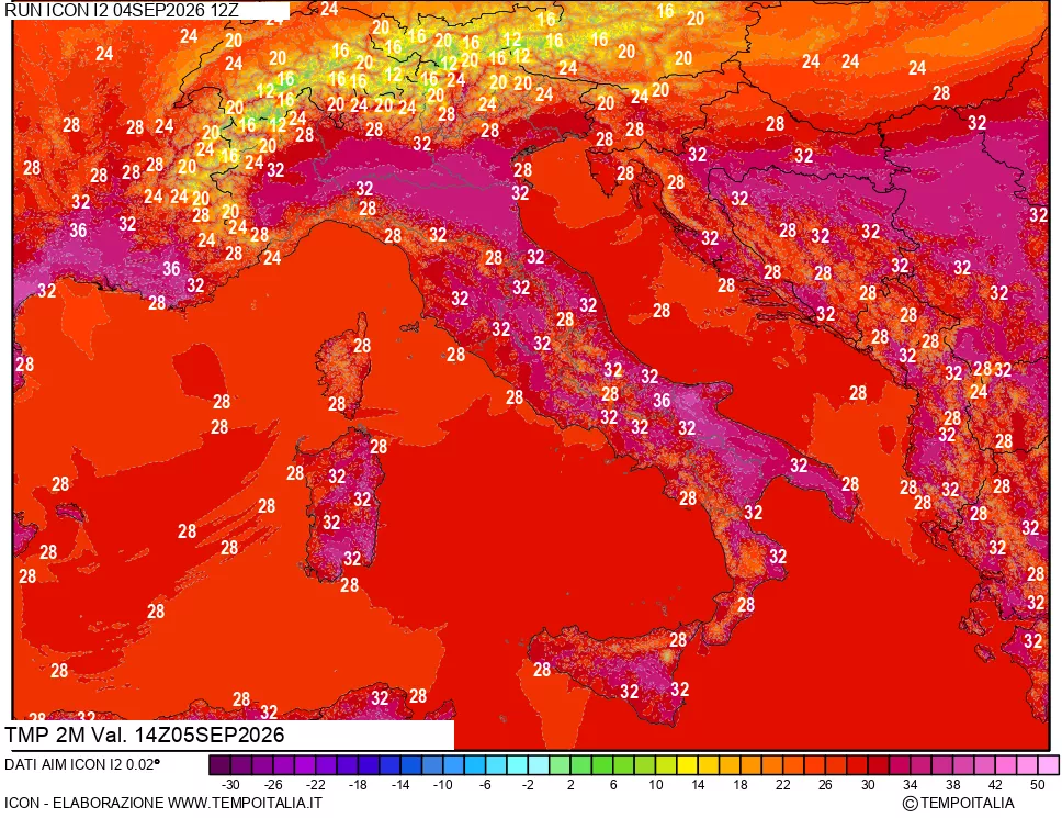 mappa Temp 2 metri