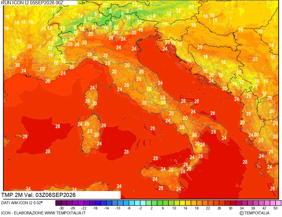 mappa Temp 2 metri