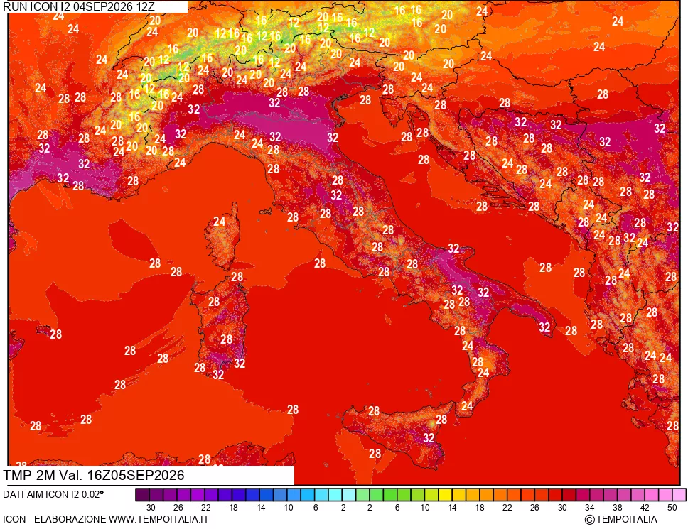 mappa Temp 2 metri