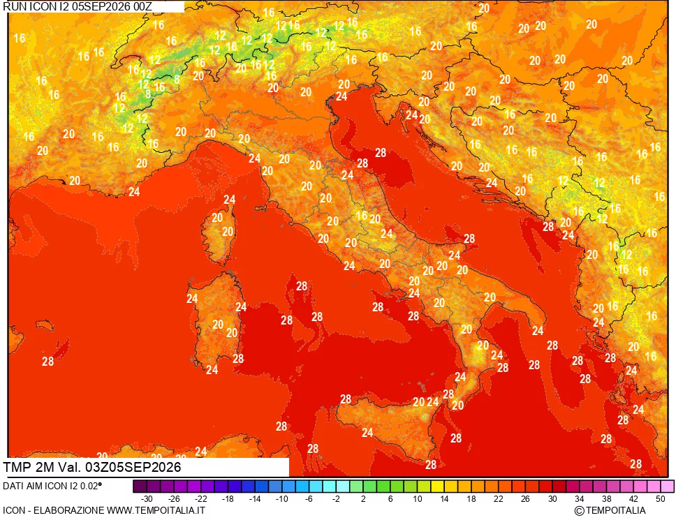 mappa Temp 2 metri