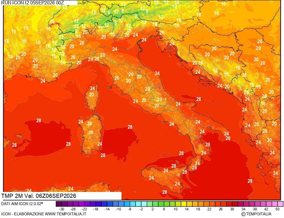 mappa Temp 2 metri