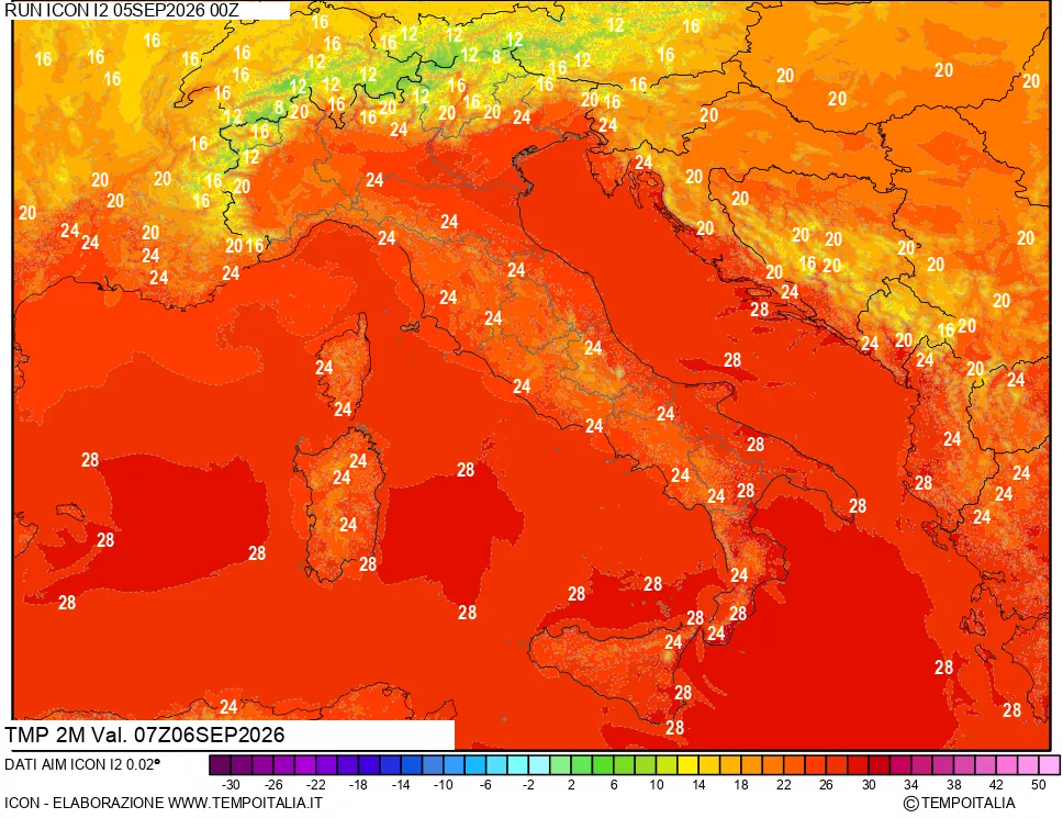 mappa Temp 2 metri