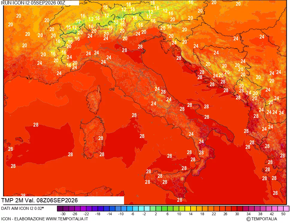 mappa Temp 2 metri