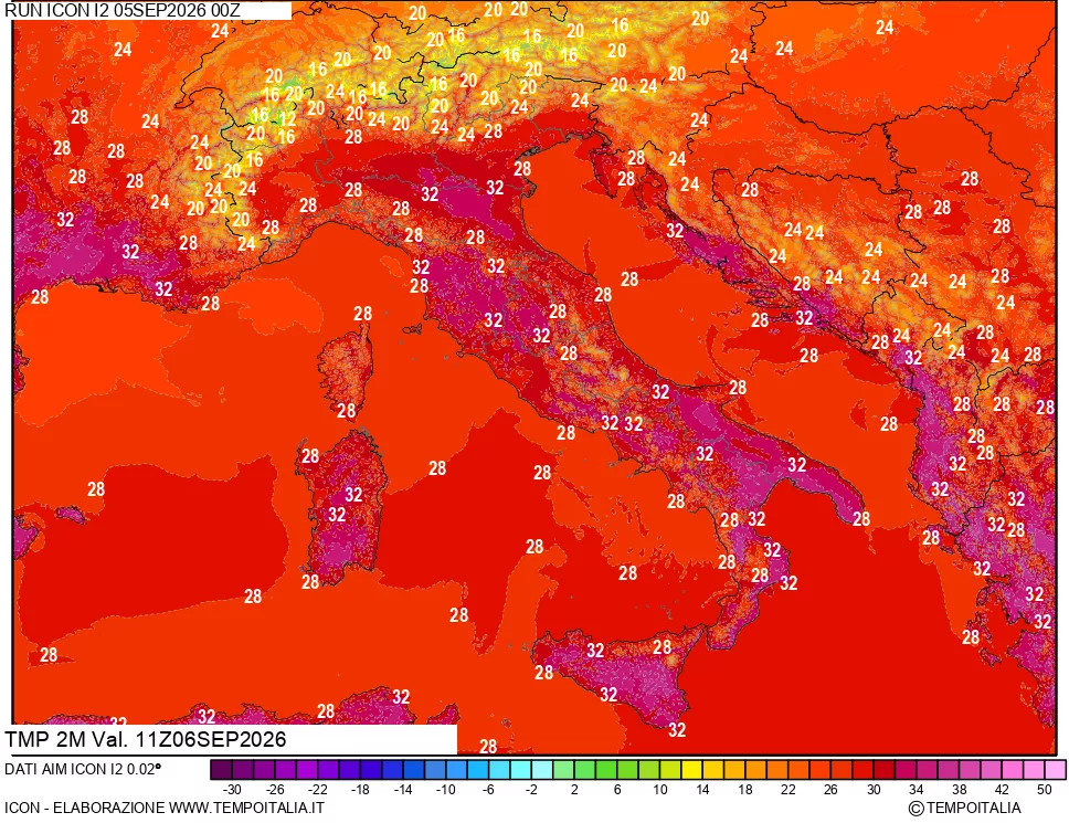 mappa Temp 2 metri