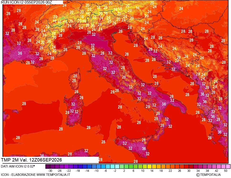 mappa Temp 2 metri
