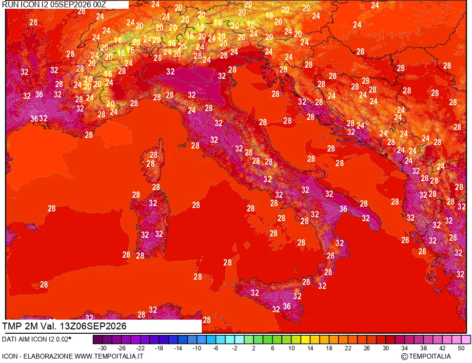 mappa Temp 2 metri