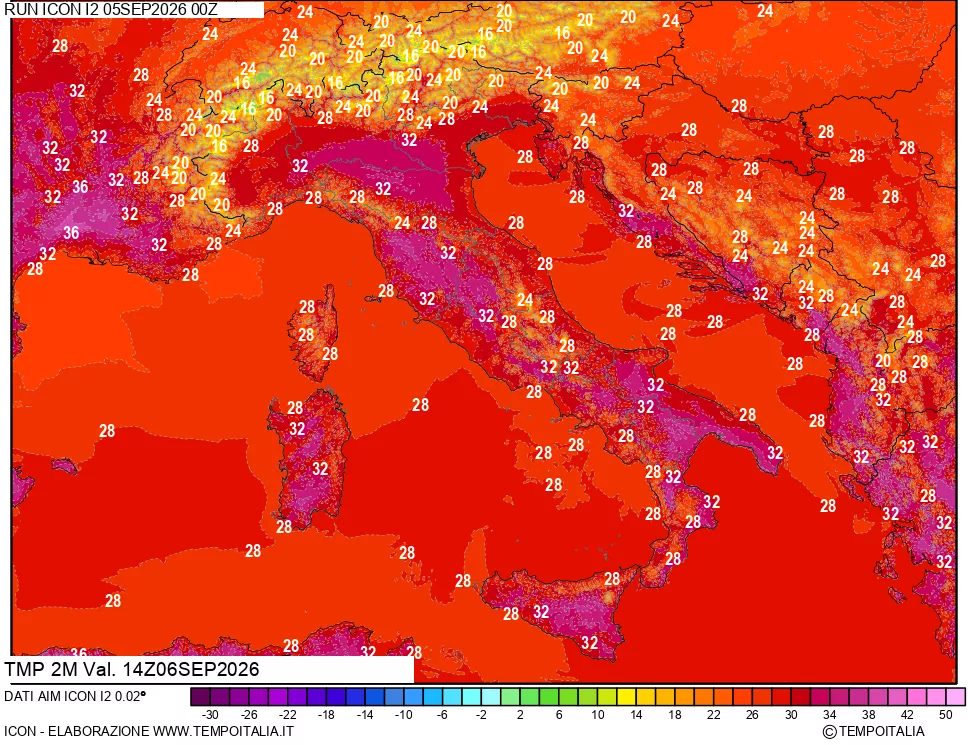 mappa Temp 2 metri