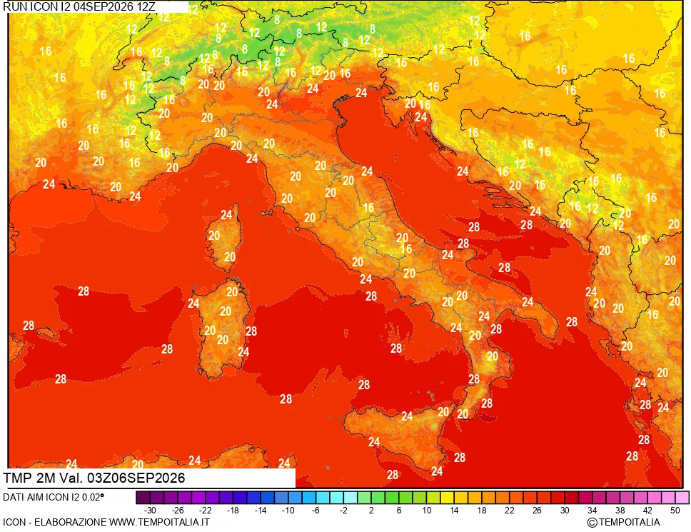 mappa Temp 2 metri