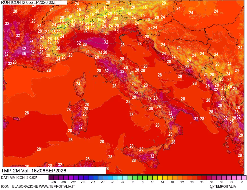 mappa Temp 2 metri