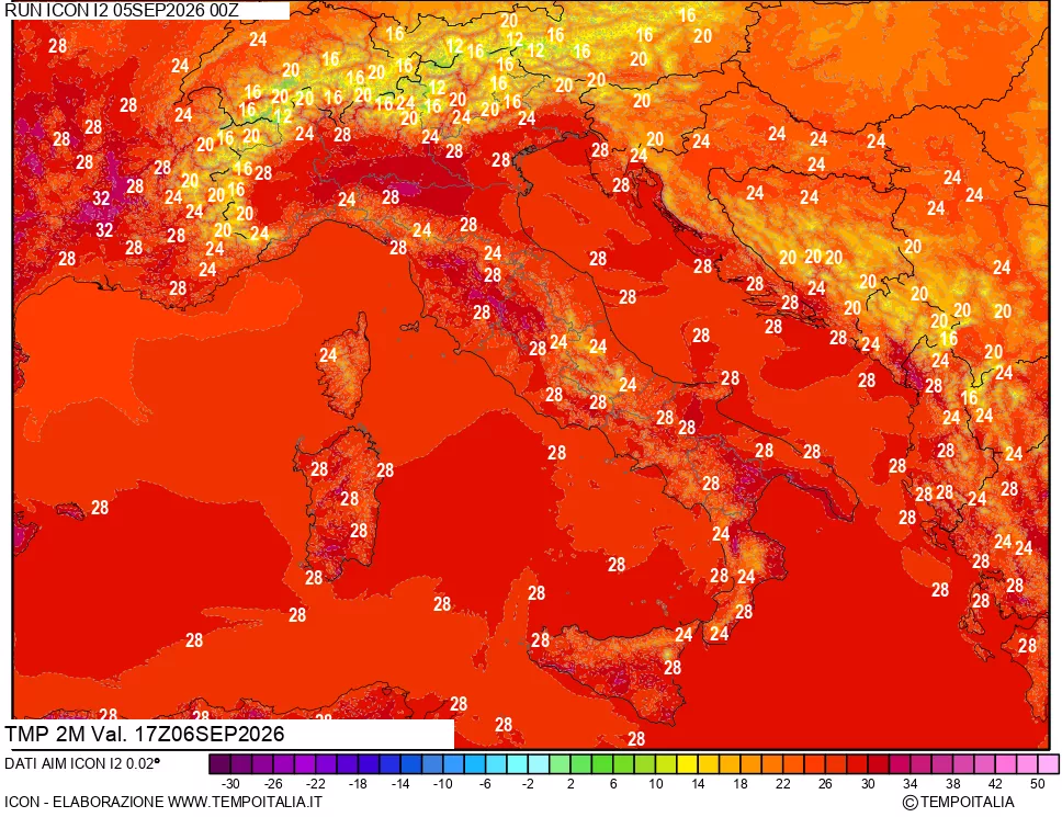 mappa Temp 2 metri
