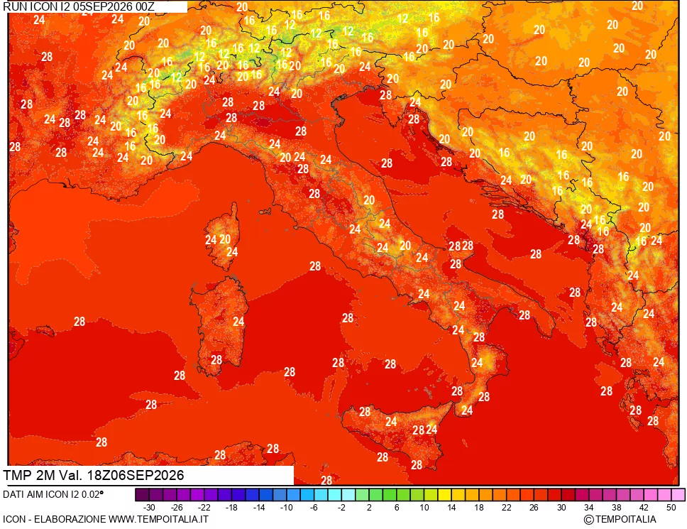 mappa Temp 2 metri