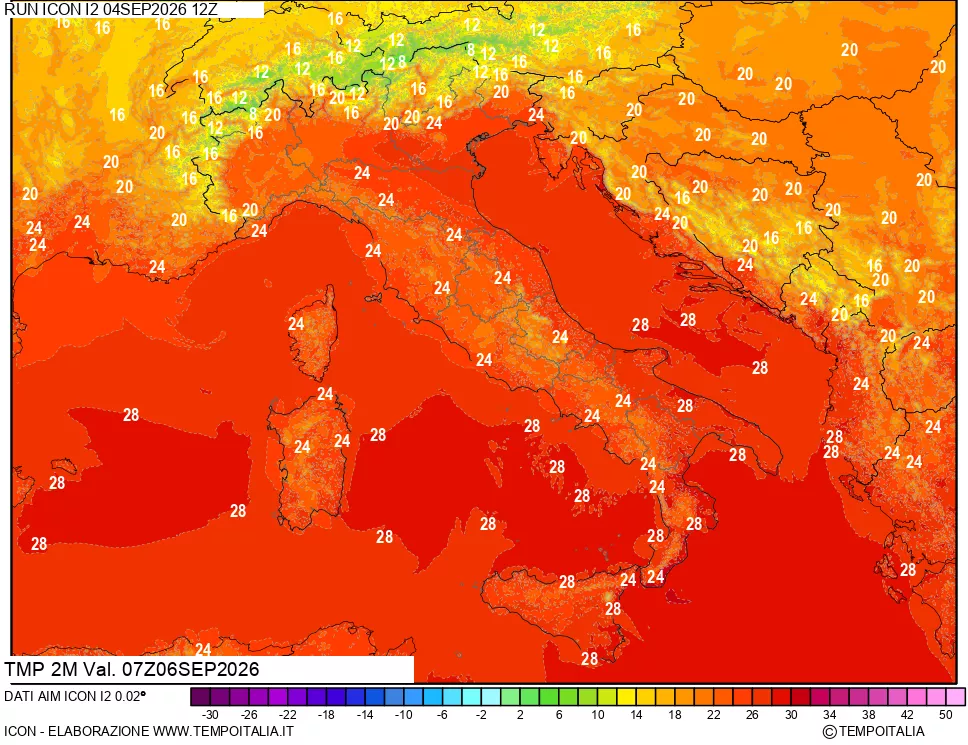 mappa Temp 2 metri