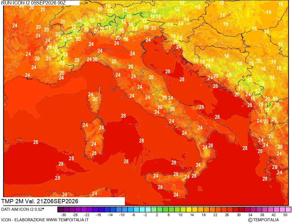 mappa Temp 2 metri