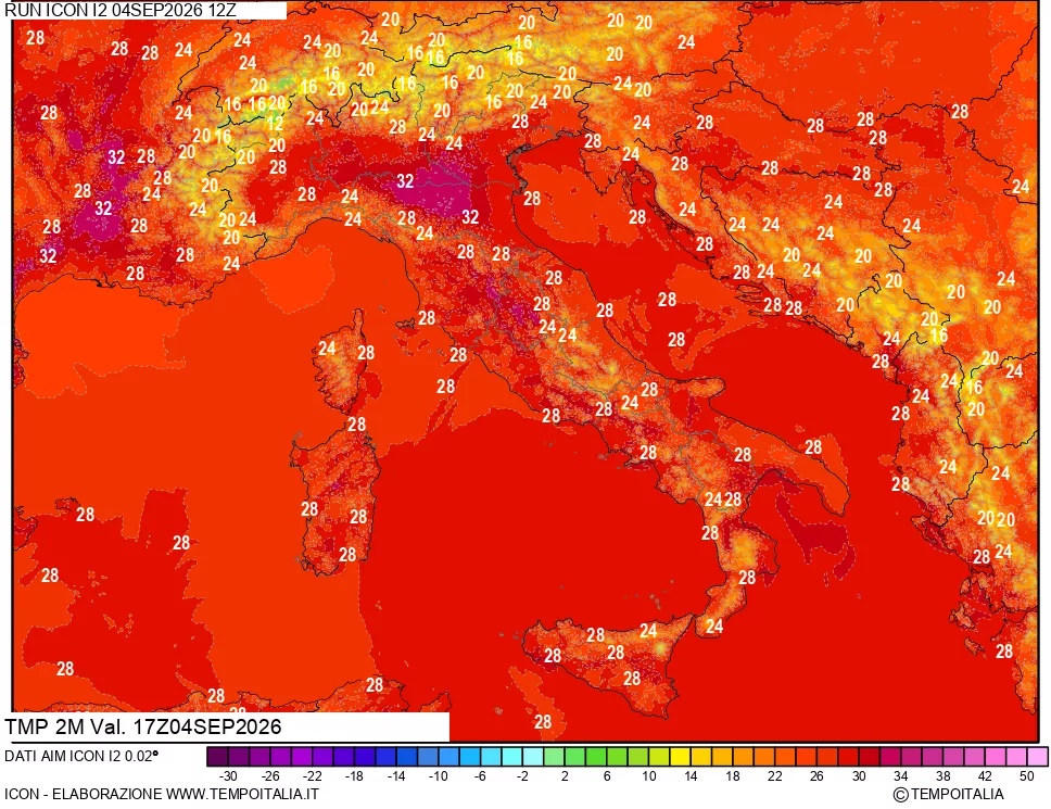 mappa Temp 2 metri