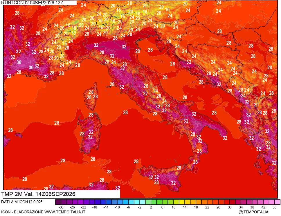 mappa Temp 2 metri