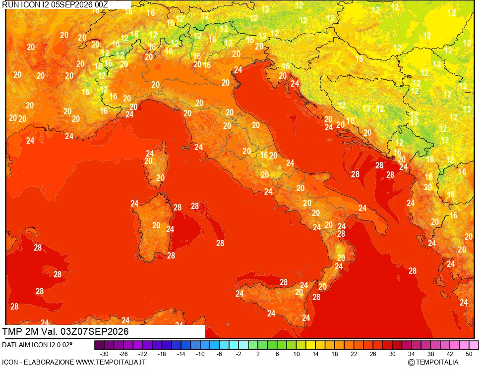 mappa Temp 2 metri