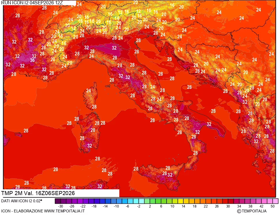 mappa Temp 2 metri