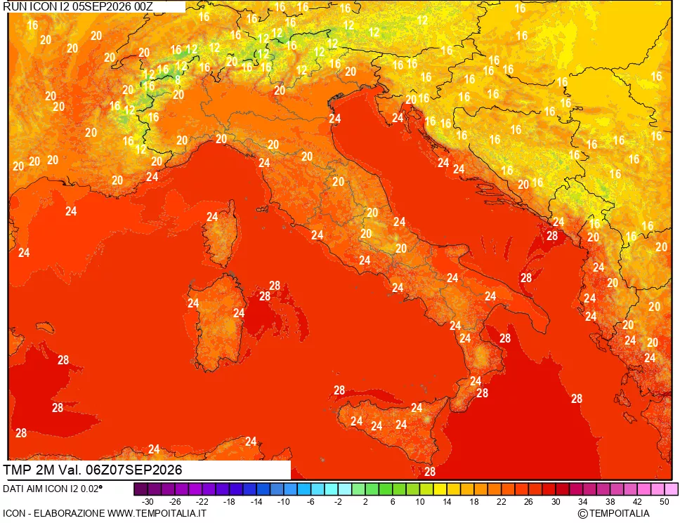 mappa Temp 2 metri